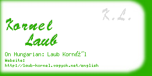 kornel laub business card